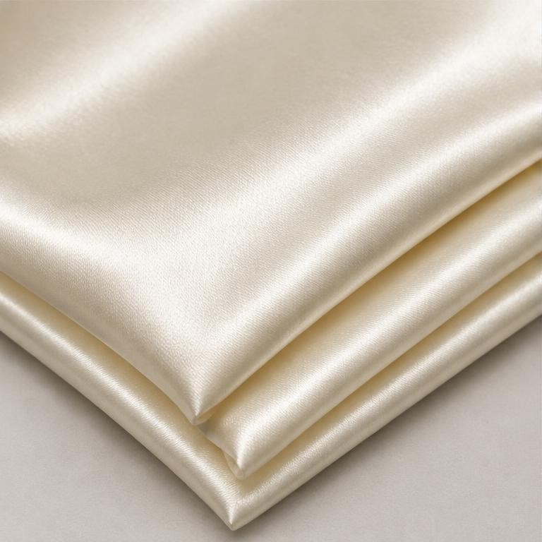 Ivory Satin Material — Materials sample design